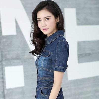 ĐẦM JEAN CỔ SƠ MI VIỀN EO - NJ972